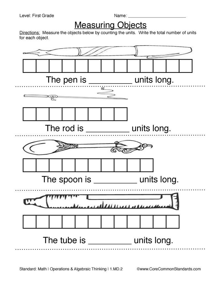 1 MD 2 Common Core Worksheet Have Fun Teaching Measurement