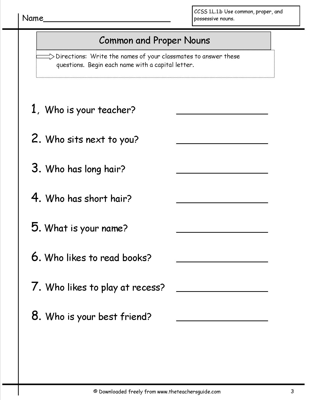 20 1st Grade Grammar Worksheets Nouns And Verbs Worksheeto