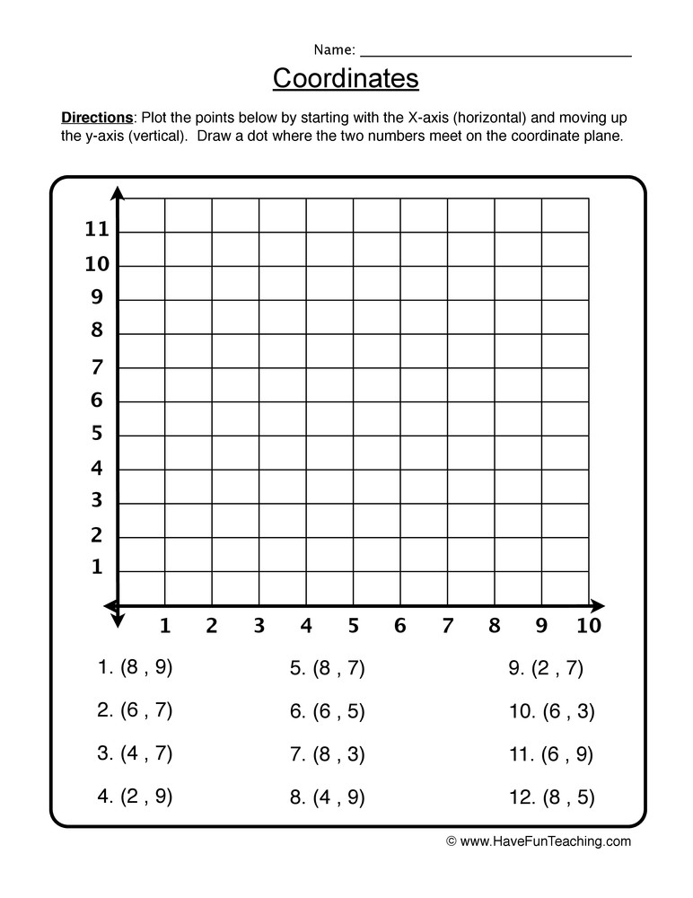 20 Ordered Pairs Worksheet 5th Grade Desalas Template