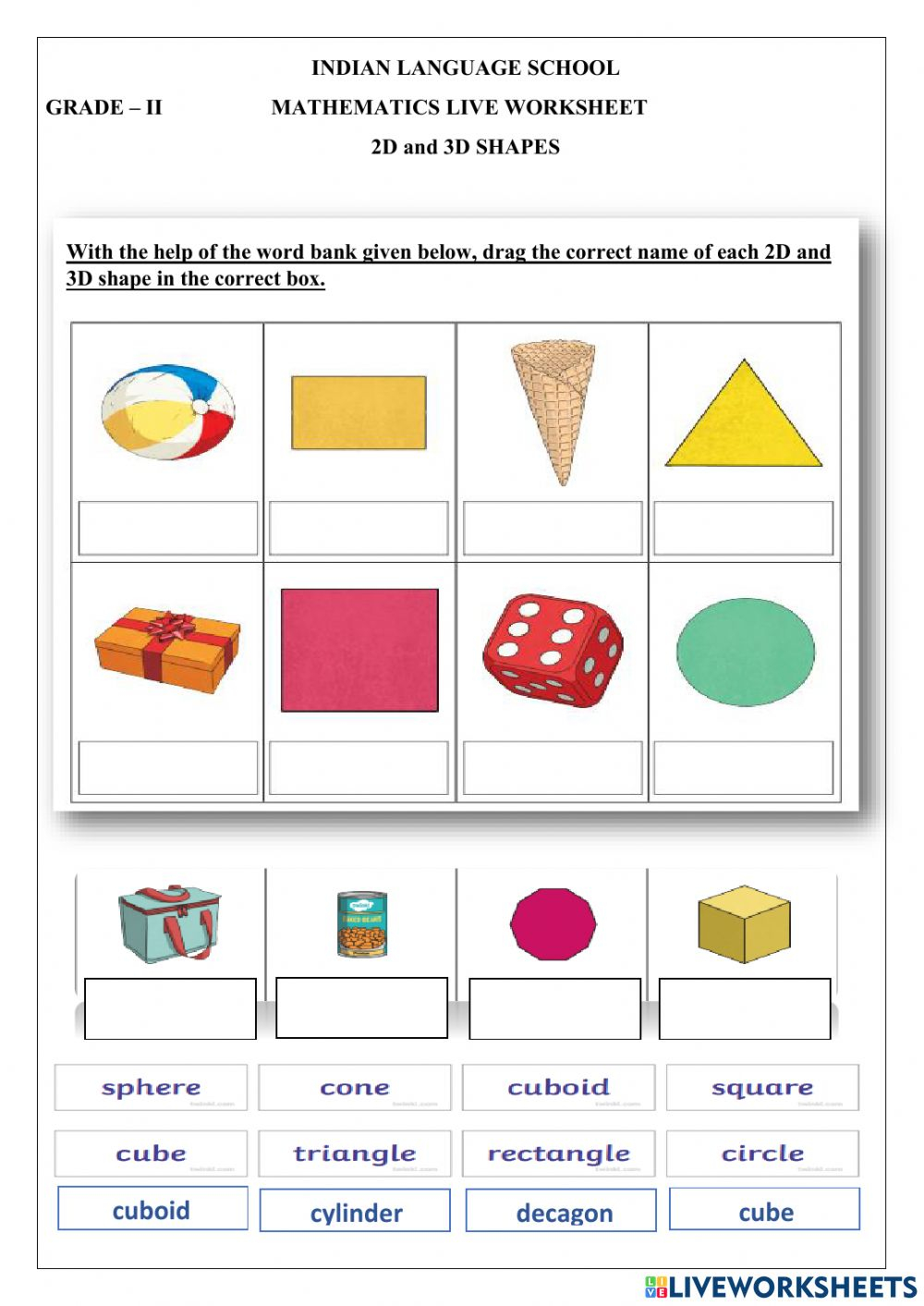2d And 3d Shapes Worksheet Free Printable Pdf For Children Comparing