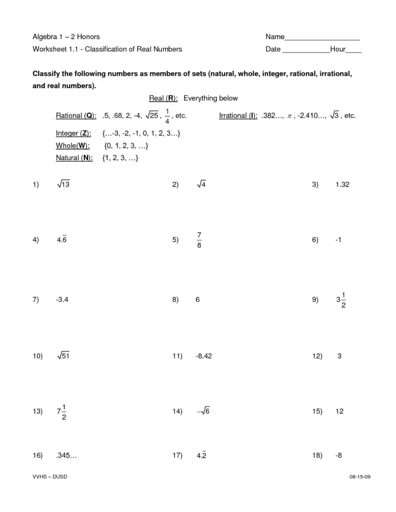 30 Classifying Rational Numbers Worksheet Education Template