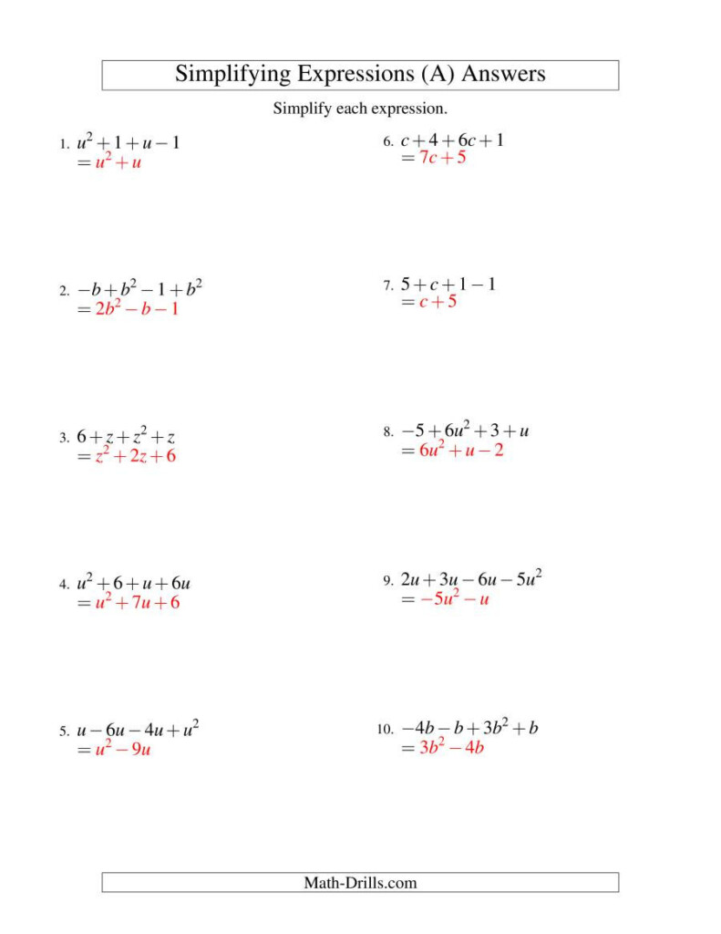 30 Combining Like Terms Worksheet Pdf Education Template