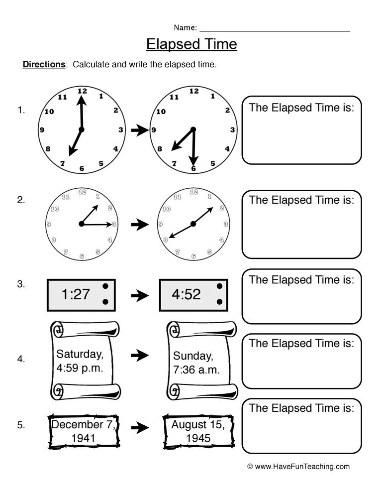 4th Grade Math Worksheets Elapsed Time Elapsed Time 4th Grade Math 