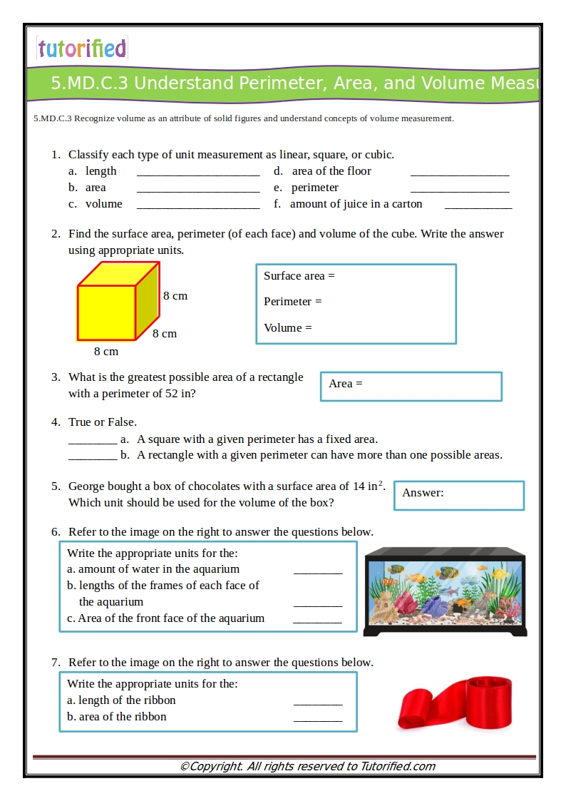 5th Grade Common Core Math Worksheets