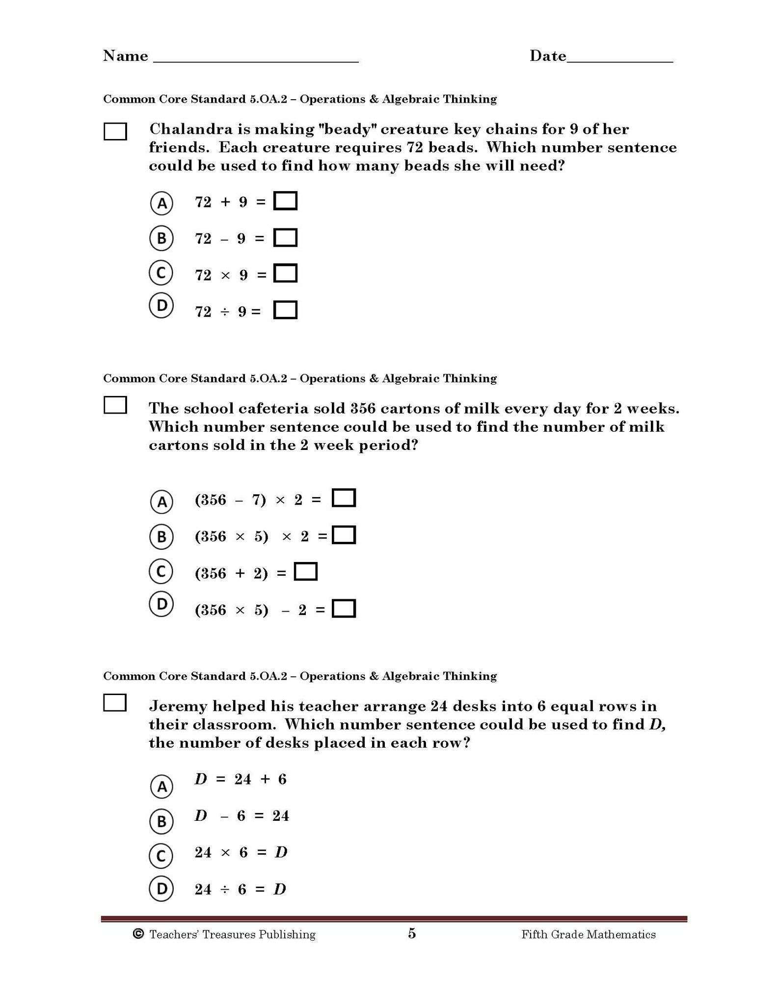 5th Grade Tennessee Common Core Math Common Core Math Math Fractions