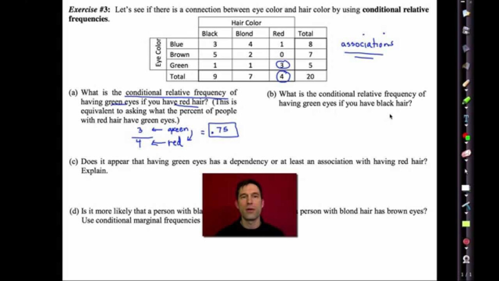 6 Photos Algebra 1 Two Way Frequency Tables Worksheet Answers And View 