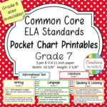 7th Grade ELA Standards Pocket Chart Printables Common Core Common