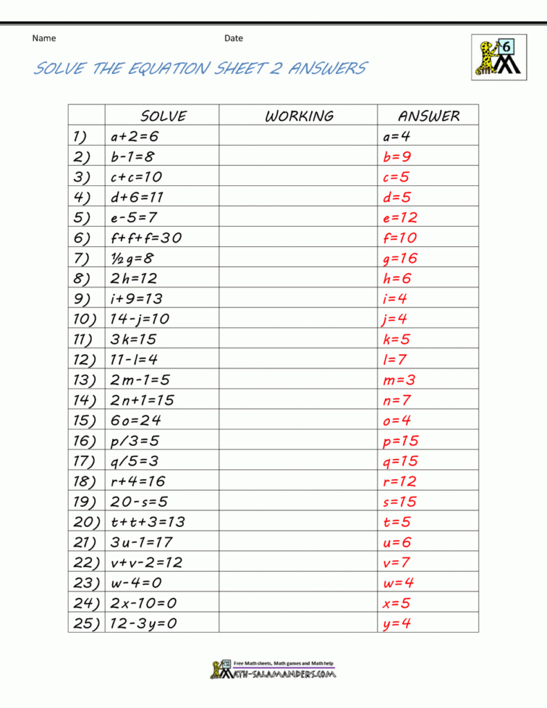 9Th Grade Algebra Worksheets Free Printable Free Printable