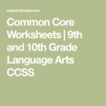 9th Grade Language Arts Worksheets