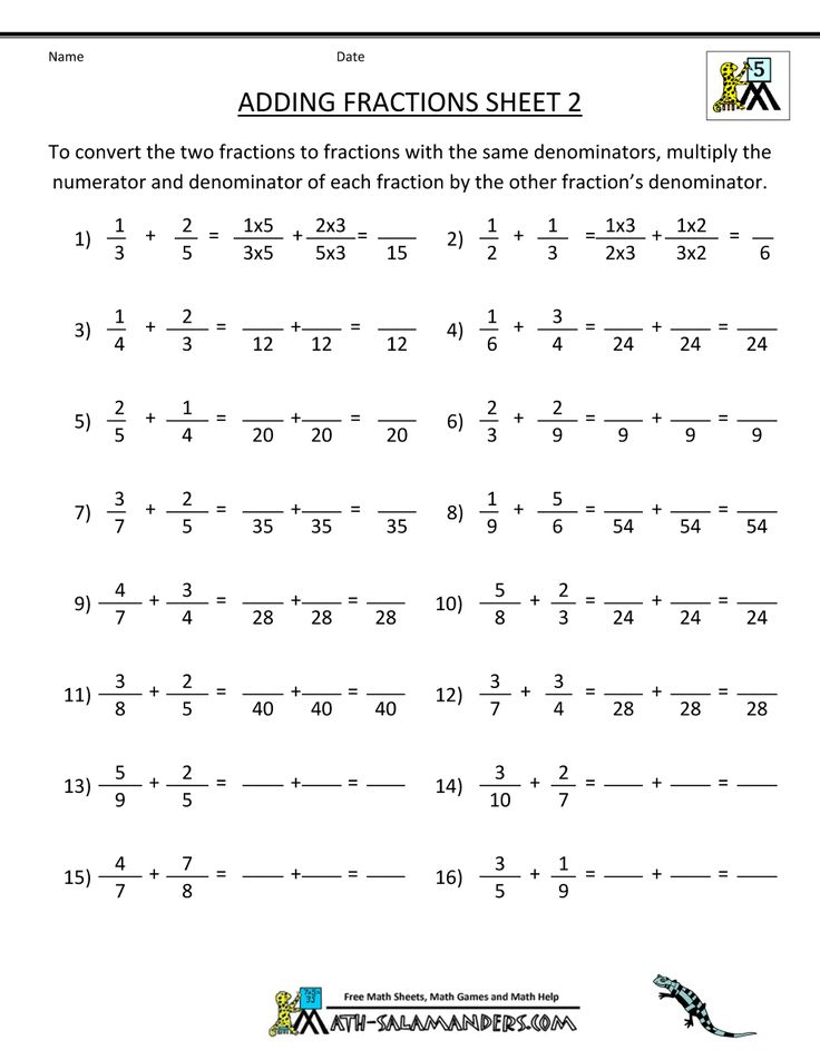 Adding Fractions Worksheets 5th Grade Fractions Worksheets Adding