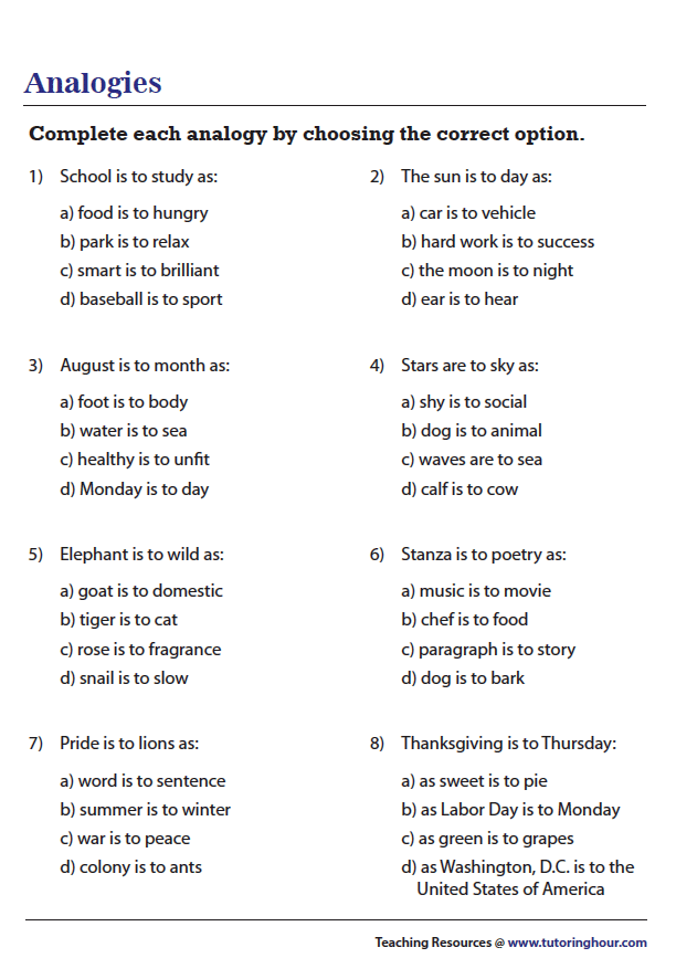 Analogies Worksheets English Grammar Rules Learn English Vocabulary 