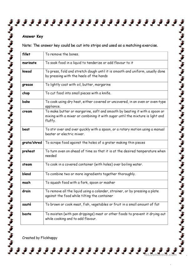  Basic Cooking Terms Worksheet Answers Free Download Qstion co