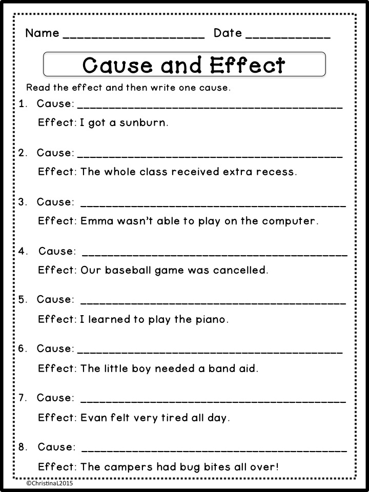 Cause And Effect Worksheets For 4Th Graders Worksheet24