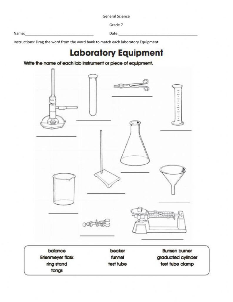 Chemistry Lab Equipment Worksheet Worksheets For Home Learning