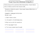 Circling Present Tense Verbs Worksheet Verb Worksheets Common Core
