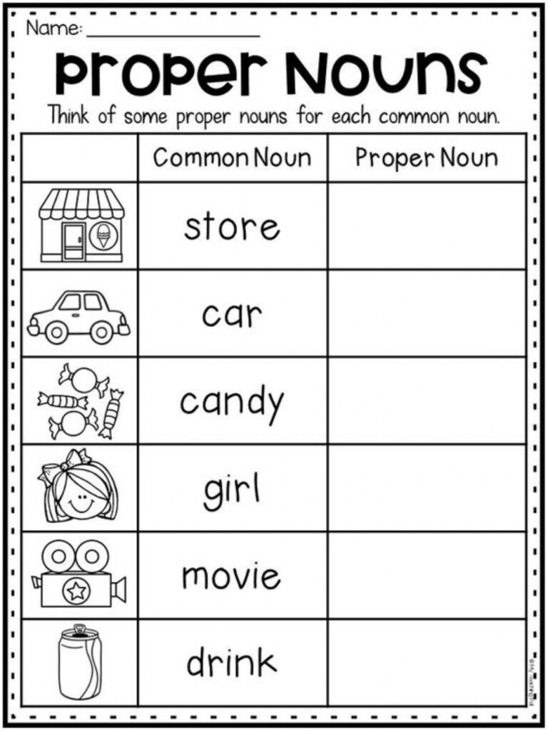 Common And Proper Nouns Worksheets K5 Learning Common And Proper 