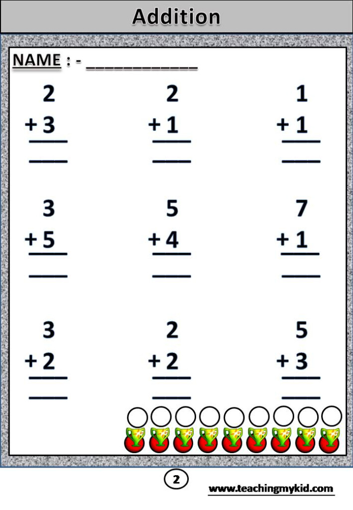 Common Core Maths Addition Printable Worksheet Without Carry