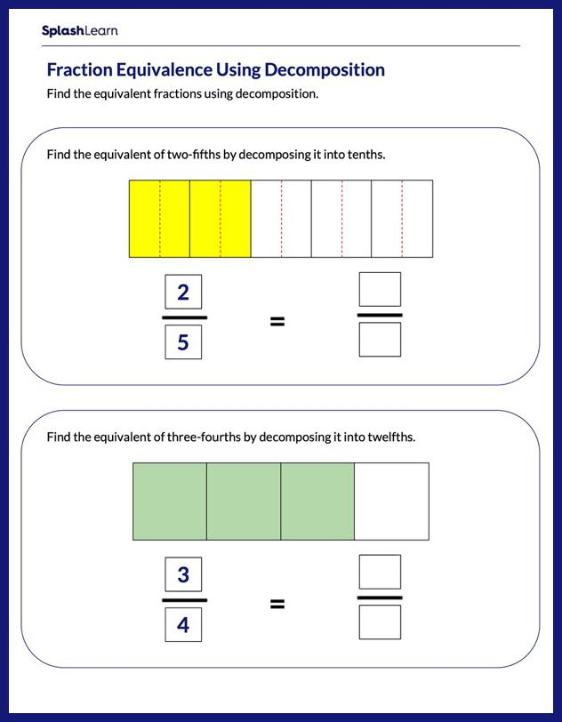 Common Core Worksheets Equivalent Fractions Kindergarten Worksheets