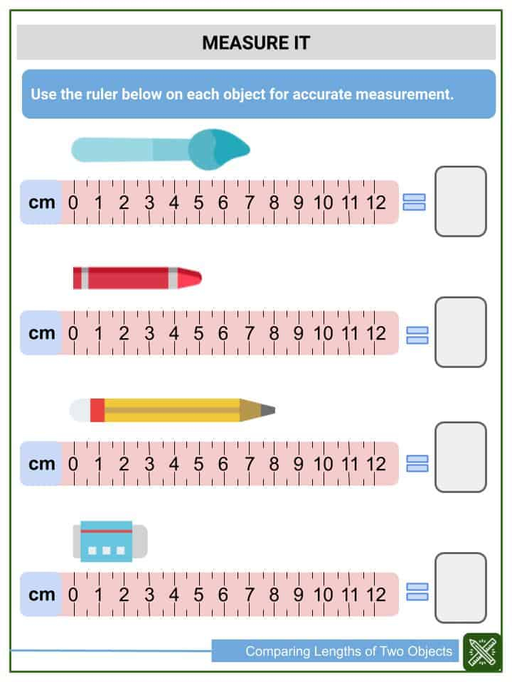 Comparing Lengths Of Two Objects 1st Grade Math Worksheets Helping 