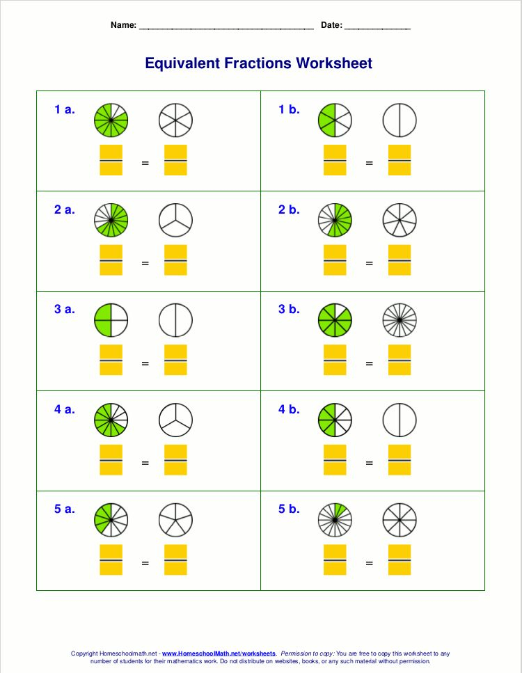 Equivalent Fractions Worksheet 3rd Grade Fractions Worksheets Free 