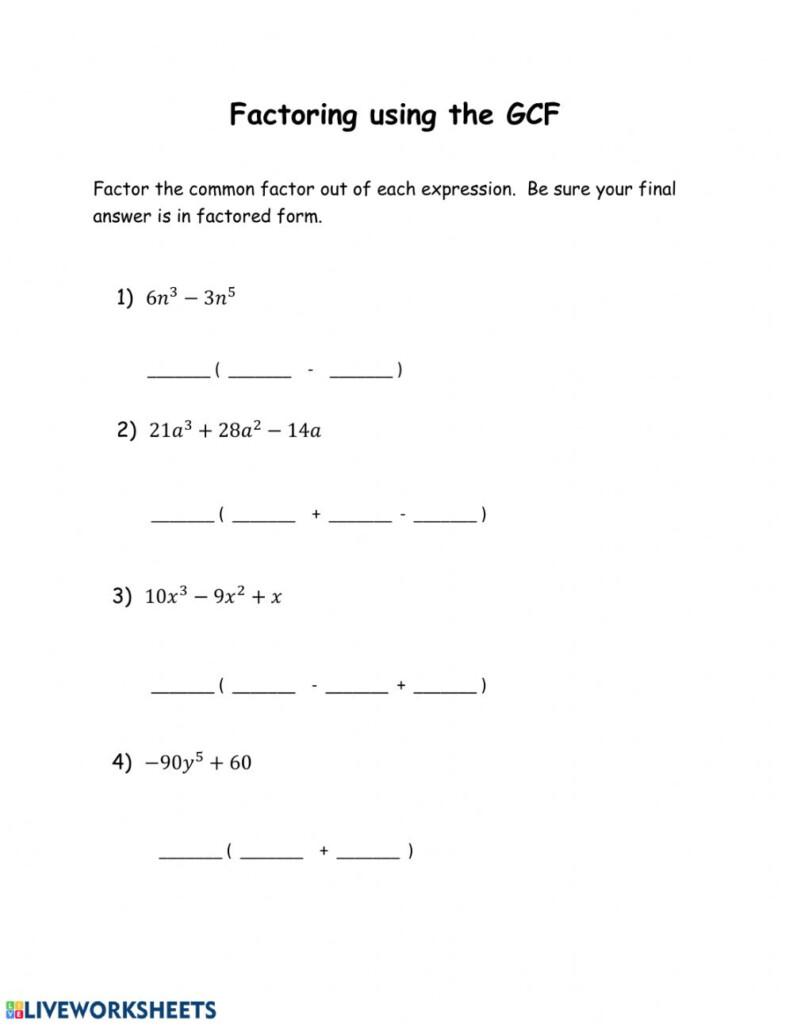 Factoring Polynomials By Grouping Worksheet