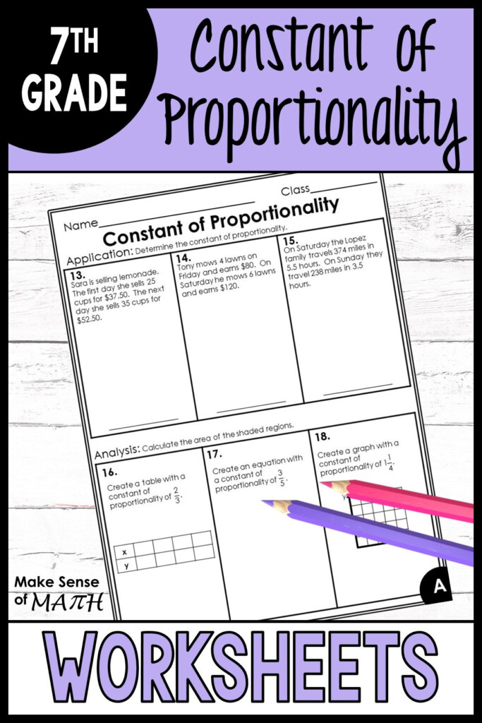 FOR 24 HRS Constant Of Proportionality Worksheets 7th Grade Math 