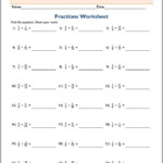 Fraction Division Worksheet 5th Grade