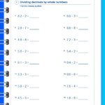 Free Dividing Decimals By Whole Numbers Worksheets PDFs