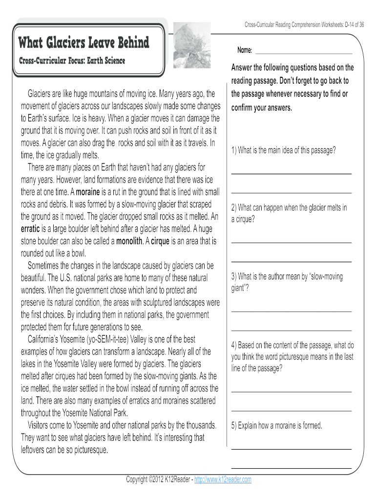Free Printable 4th Grade Reading Worksheets Printable Form Templates