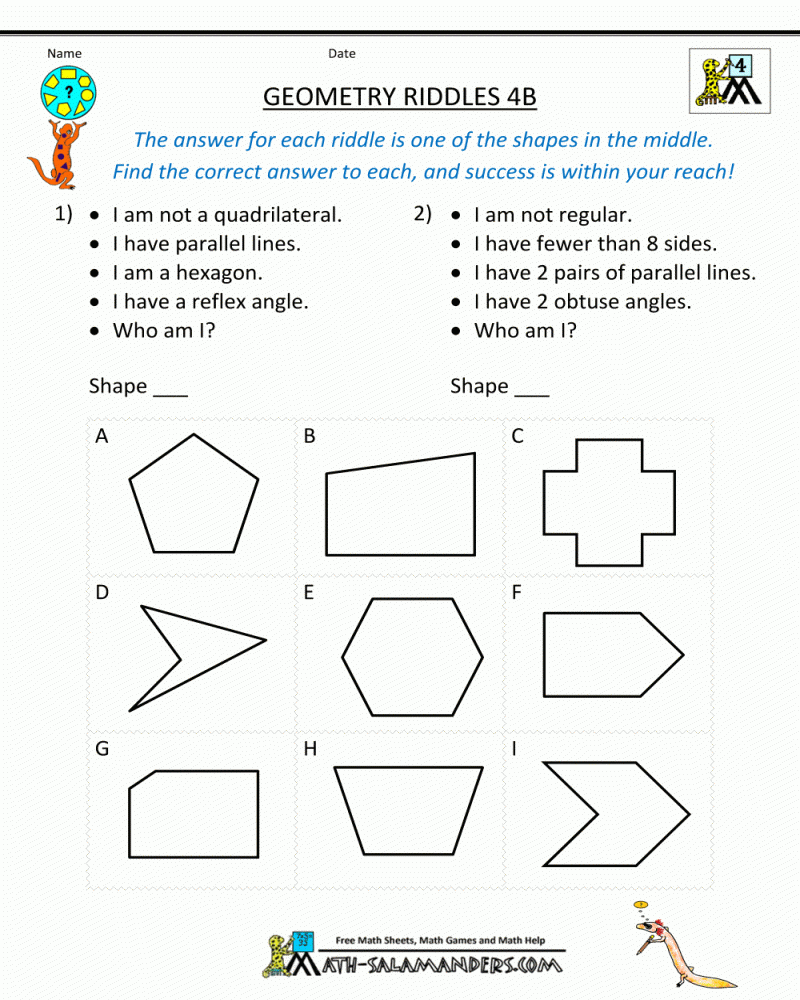 Free Printable Math Worksheets For 4th Grade Angles Math Worksheets 