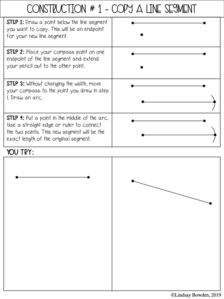 Geometric Constructions Notes And Worksheets Lindsay Bowden