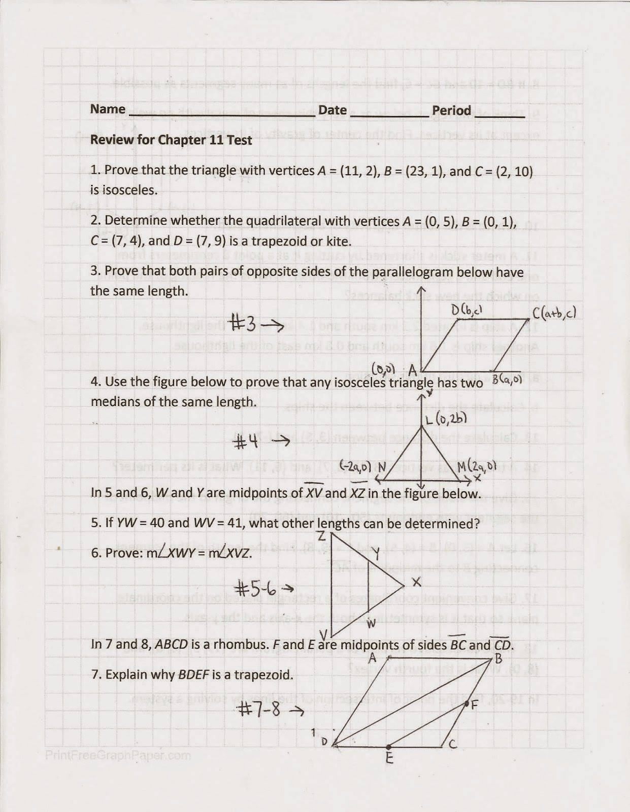 Geometry Common Core Style Review For Chapter 11 12 Test Day 101 