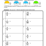 Grade 3 Maths Worksheets 75 Equivalent Fractions 6th Grade Math