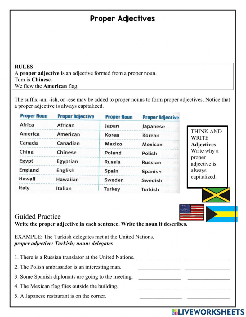 Grade 4 Grammar Worksheets K5 Learning Adjectives Online Exercise For 