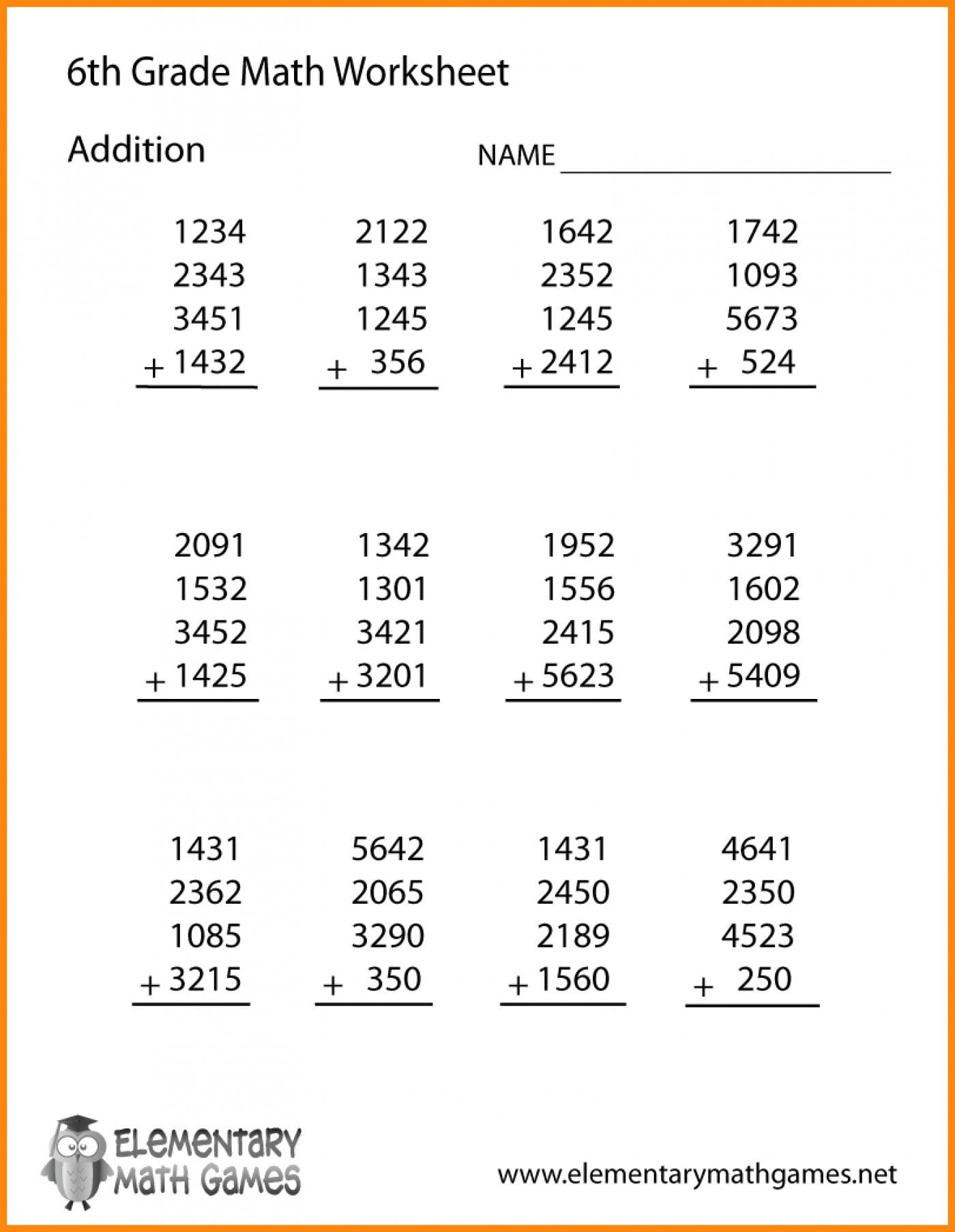 Grade Math Worksheets