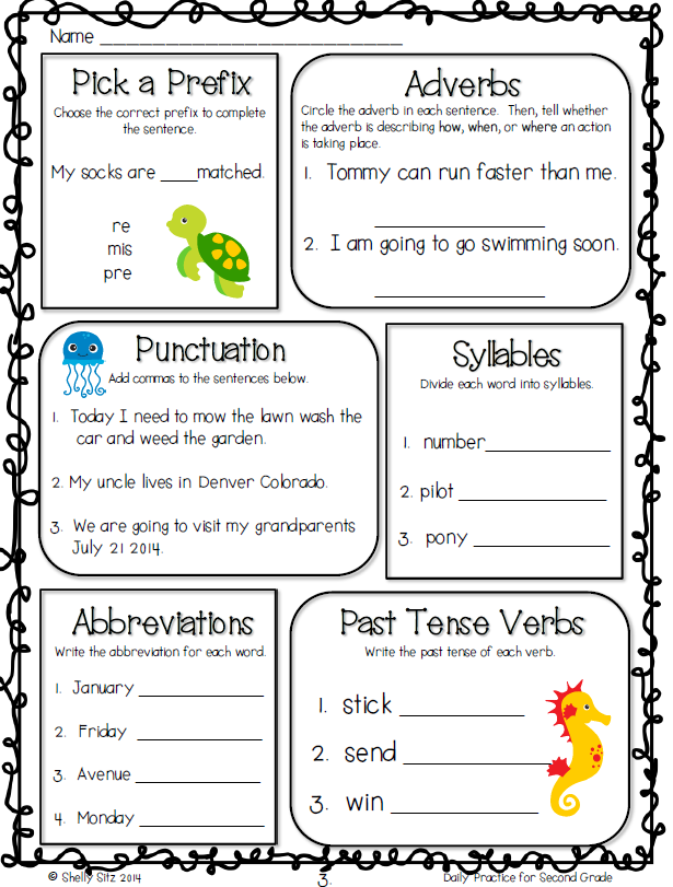 Grammar Worksheet For 2nd Grade Worksheets