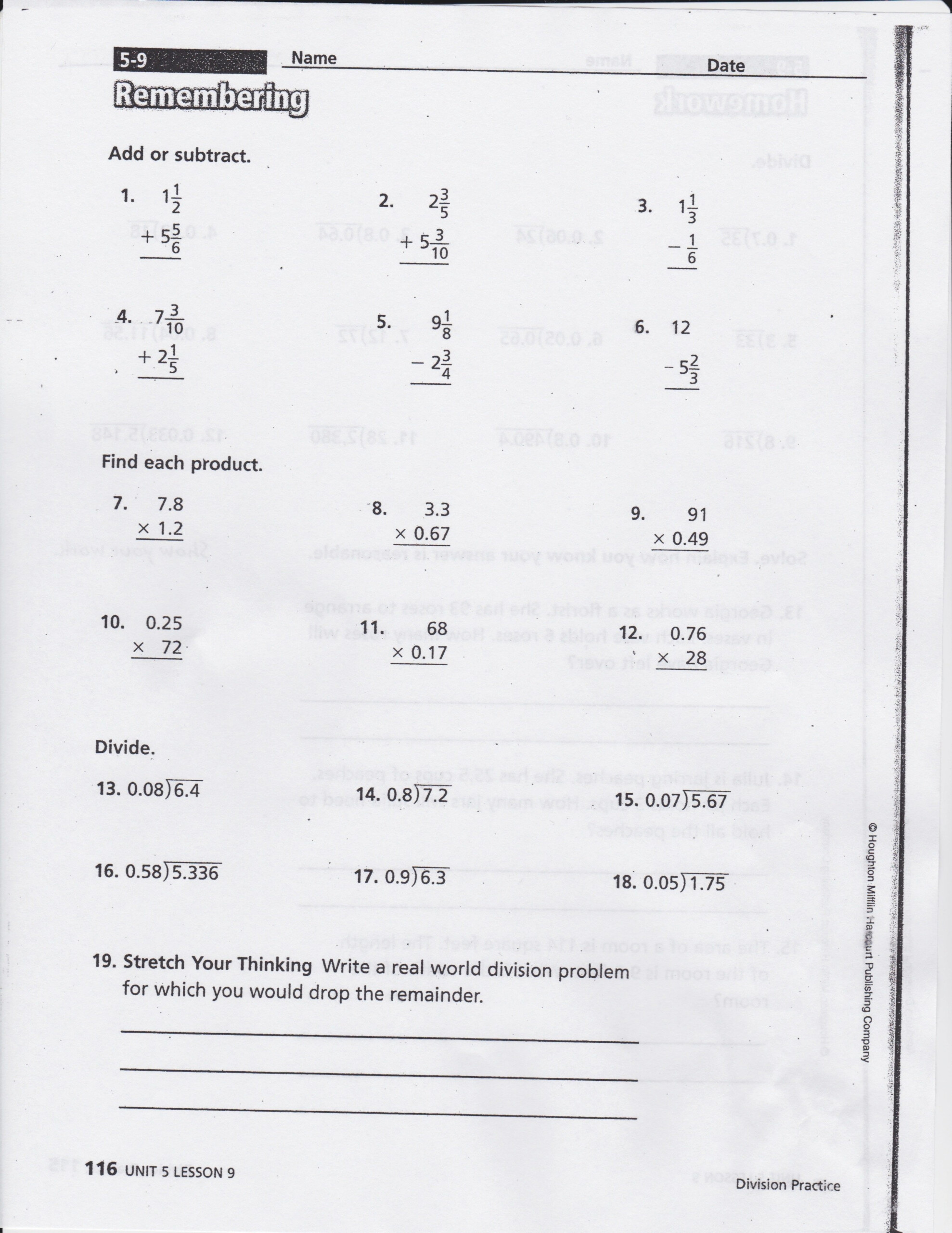 Homework And Remembering Grade 5 Answer Key Pdf Unit 2 Athens Mutual 