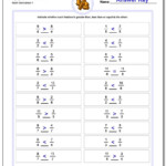 Https www dadsworksheets Unlike Denominators Comparing Fraction