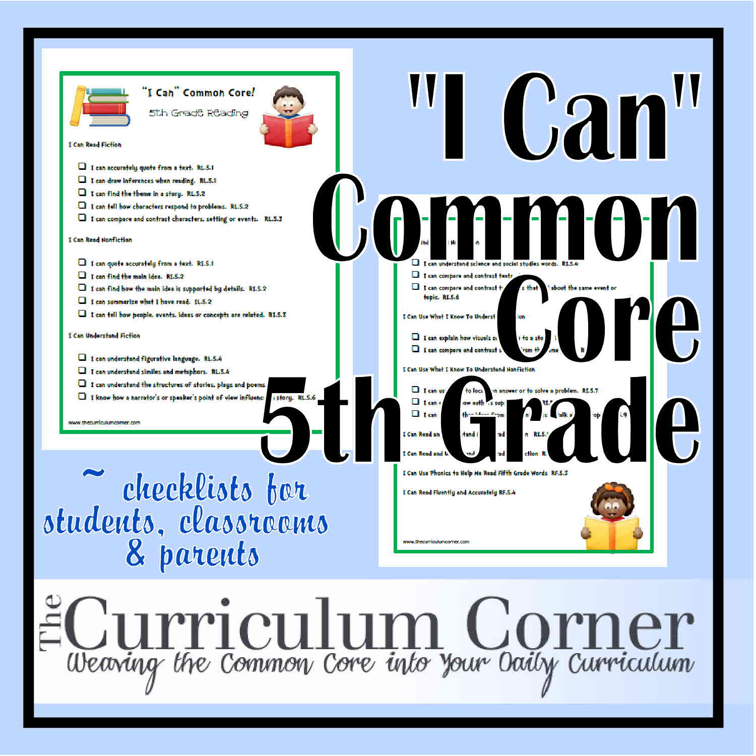  I Can Common Core Fifth Grade The Curriculum Corner 123