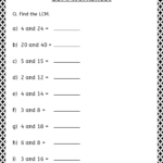 Least Common Multiple LCM Worksheets Common Multiples Least Common