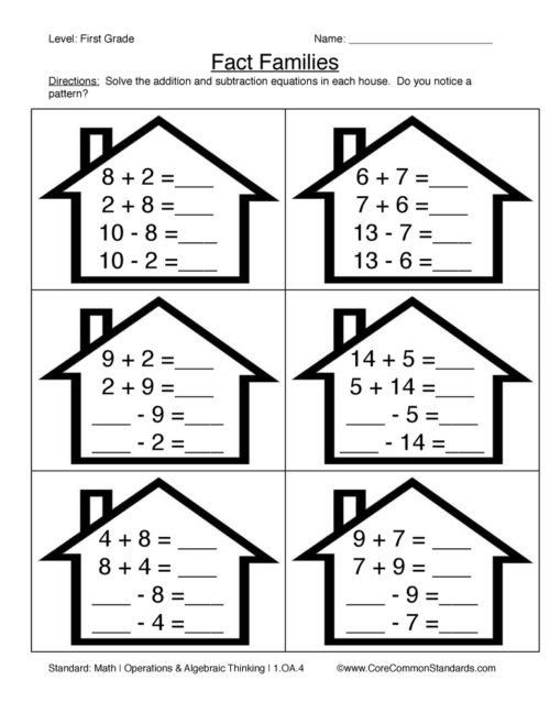 Math Fact Family Worksheets Fact Families Worksheets Have Fun