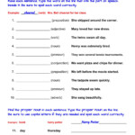 Mesmerizing Parts Of Speech Test Printable Mitchell Blog Parts Of