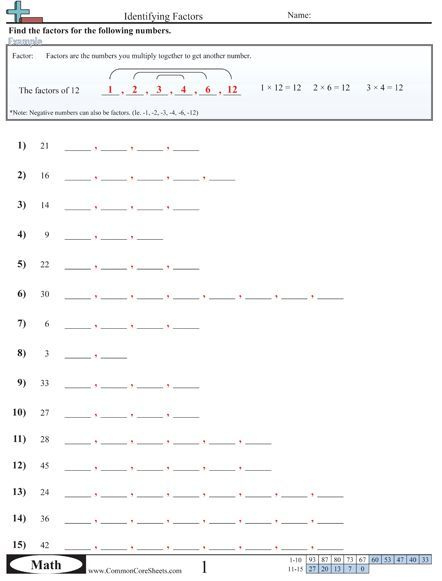 Multiples Worksheet Common Core Common Core Worksheets