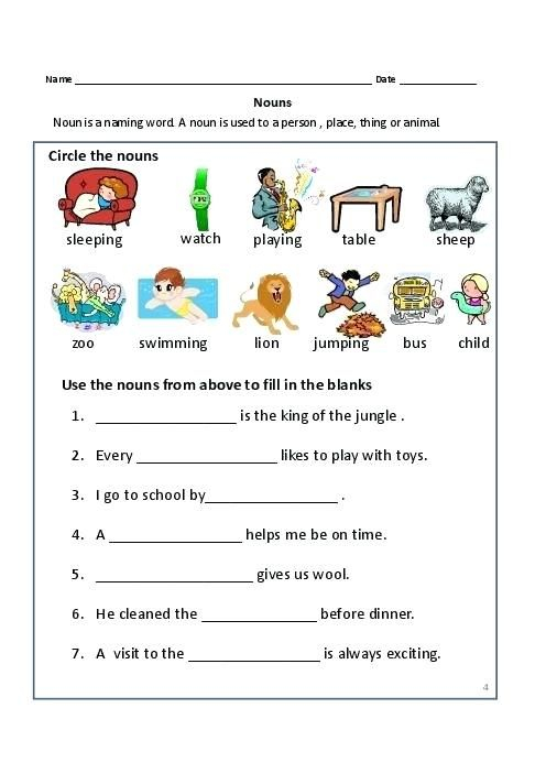 Nouns Exercises For First Grade Common Proper Worksheet Math 3rd Pdf 