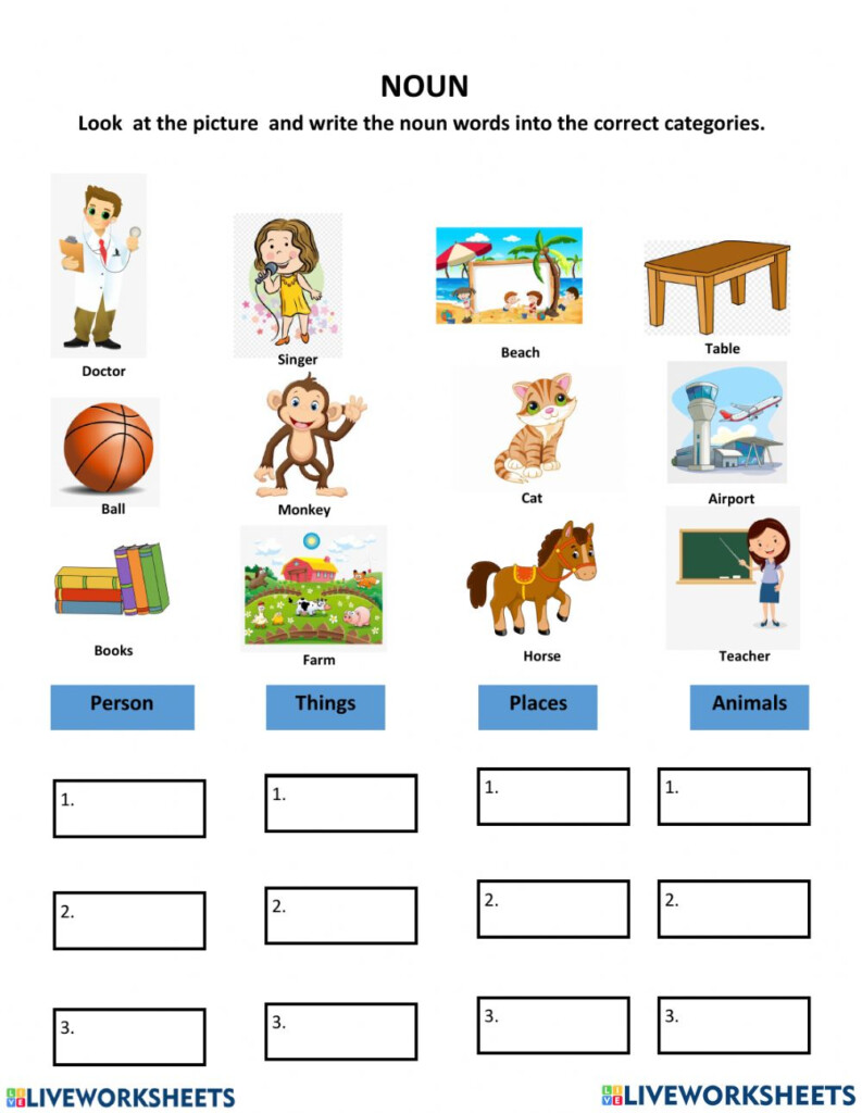 Nouns Online Exercise For GRADE 3