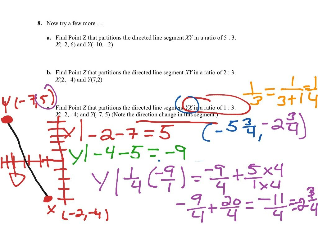 Partitioning A Line Segment Worksheet Answers Excelguider