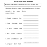 Proper And Common Nouns Worksheets Writing Proper Nouns Worksheet