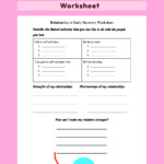 Relationships In Early Recovery Worksheet Mental Health Worksheets