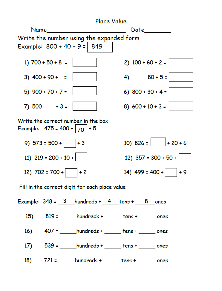 Second Grade Place Value Standards Sustainable City News