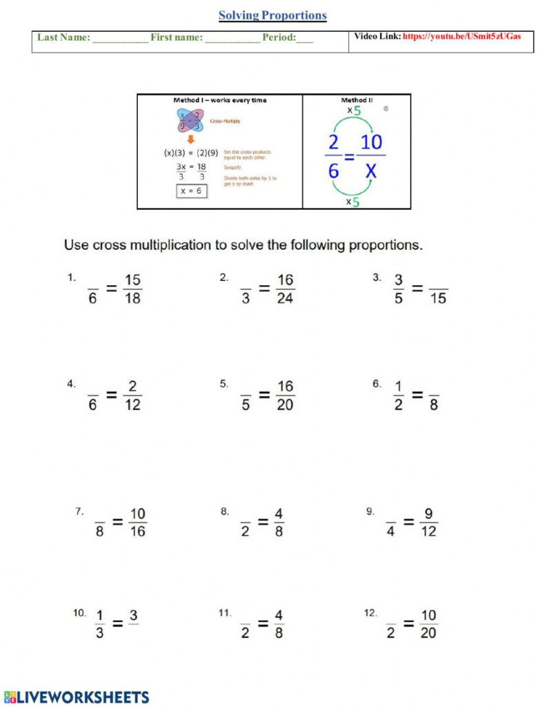 Solving Proportions Worksheet Answers